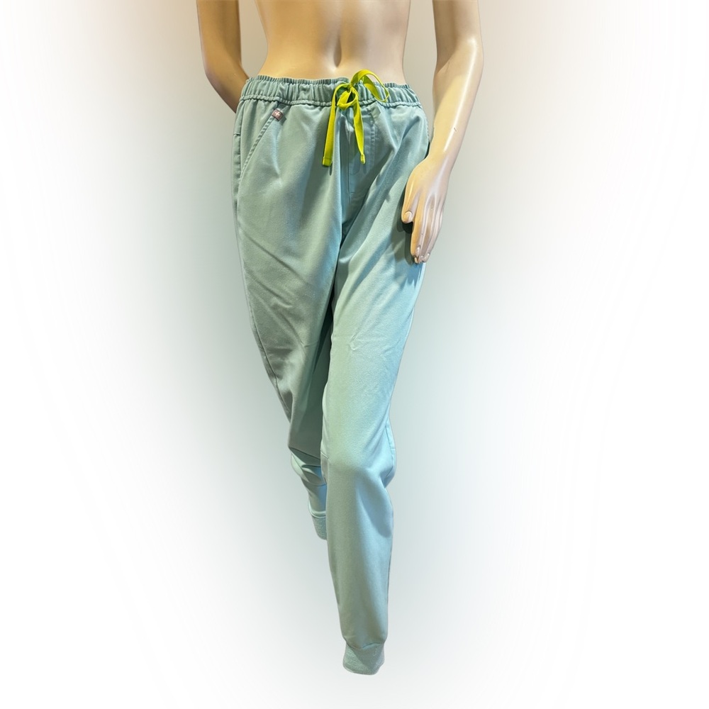 Figs mint Joggers with Yellow Drawstring